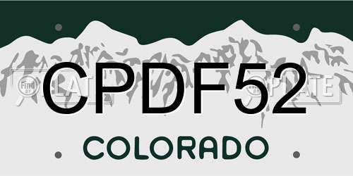 CPDF52 Colorado License Plate
