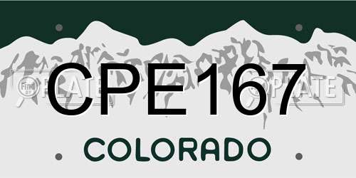 CPE167 Colorado License Plate
