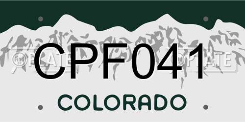 CPF041 Colorado License Plate