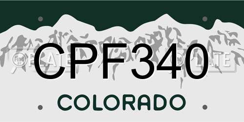 CPF340 Colorado License Plate