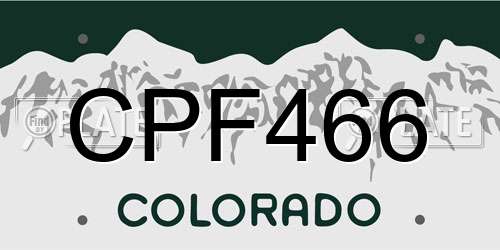 CPF466 Colorado License Plate
