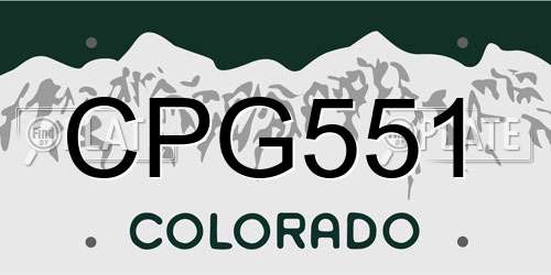 CPG551 Colorado License Plate