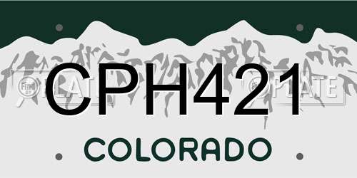 CPH421 Colorado License Plate