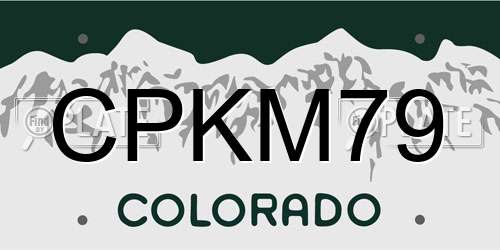 CPKM79 Colorado License Plate