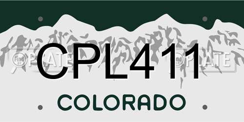 CPL411 Colorado License Plate