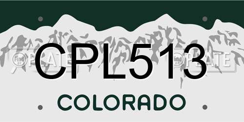 CPL513 Colorado License Plate