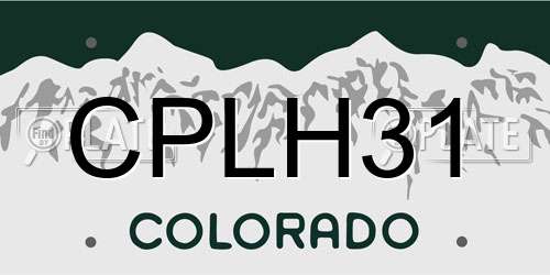 CPLH31 Colorado License Plate