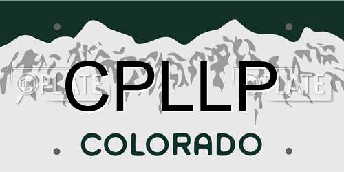CPLLP Colorado License Plate