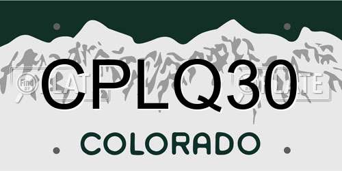 CPLQ30 Colorado License Plate
