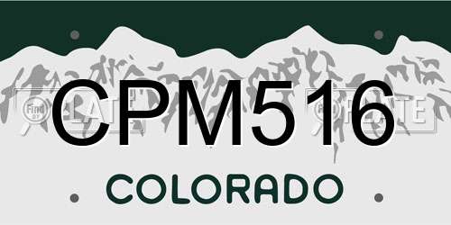 CPM516 Colorado License Plate