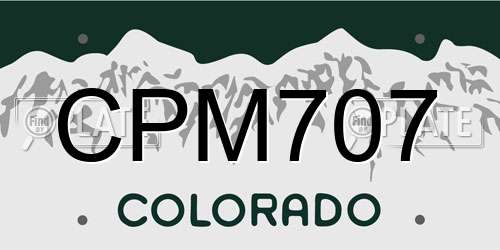 CPM707 Colorado License Plate