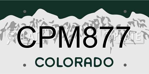 CPM877 Colorado License Plate
