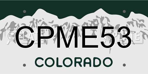 CPME53 Colorado License Plate