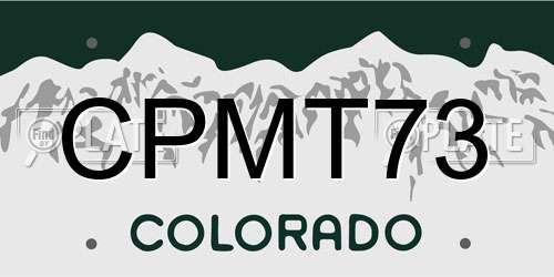 CPMT73 Colorado License Plate
