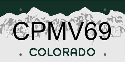 CPMV69 Colorado License Plate