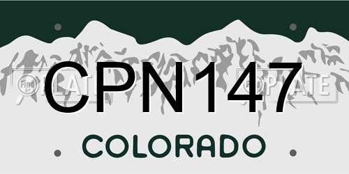 CPN147 Colorado License Plate