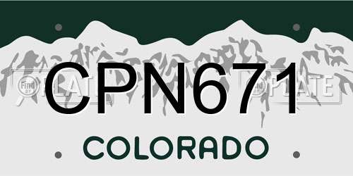 CPN671 Colorado License Plate