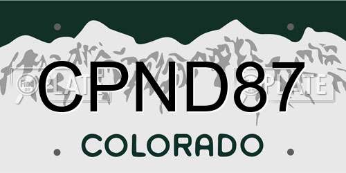 CPND87 Colorado License Plate