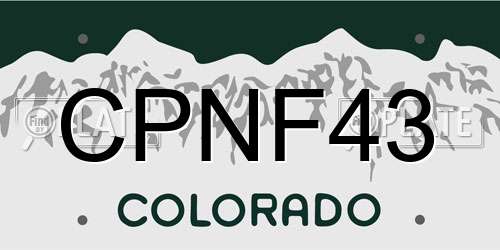 CPNF43 Colorado License Plate