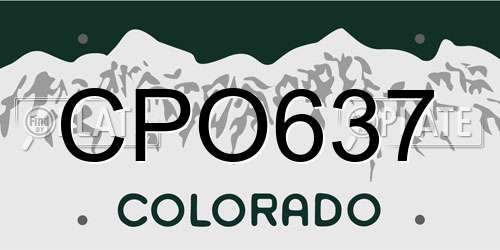 CPO637 Colorado License Plate