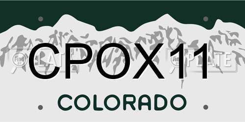 CPOX11 Colorado License Plate