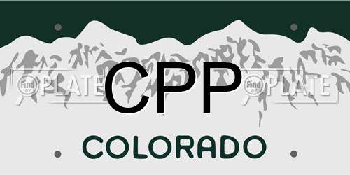 CPP Colorado License Plate