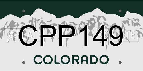 CPP149 Colorado License Plate