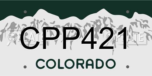 CPP421 Colorado License Plate