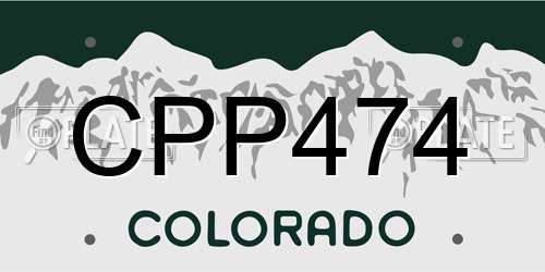 CPP474 Colorado License Plate