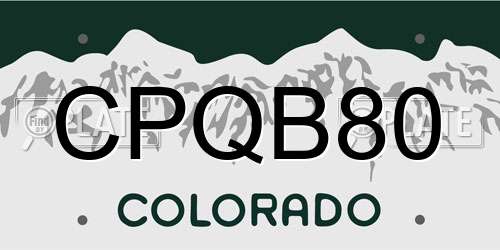 CPQB80 Colorado License Plate