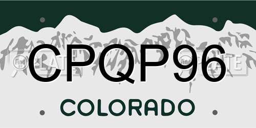 CPQP96 Colorado License Plate
