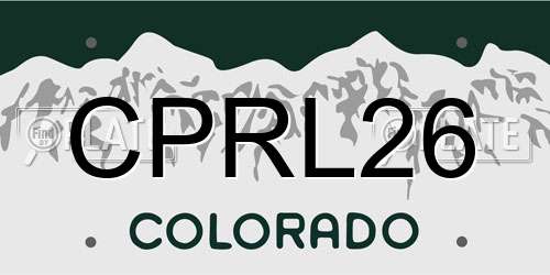 CPRL26 Colorado License Plate