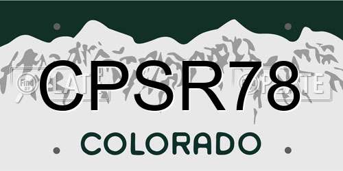 CPSR78 Colorado License Plate