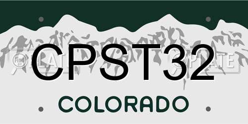 CPST32 Colorado License Plate