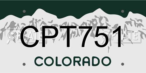CPT751 Colorado License Plate