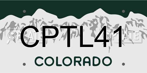 CPTL41 Colorado License Plate
