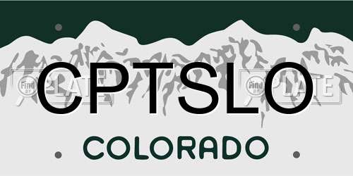 CPTSLO Colorado License Plate
