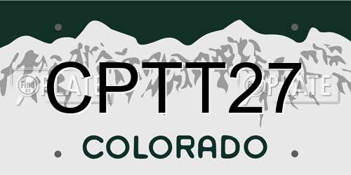 CPTT27 Colorado License Plate