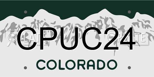 CPUC24 Colorado License Plate