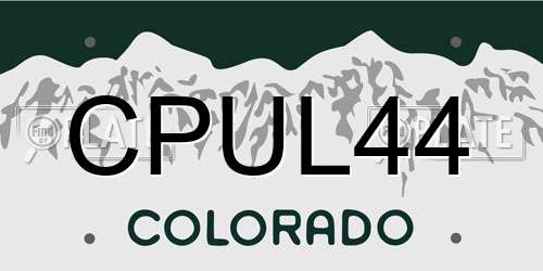 CPUL44 Colorado License Plate