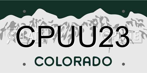CPUU23 Colorado License Plate