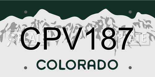 CPV187 Colorado License Plate