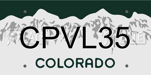 CPVL35 Colorado License Plate