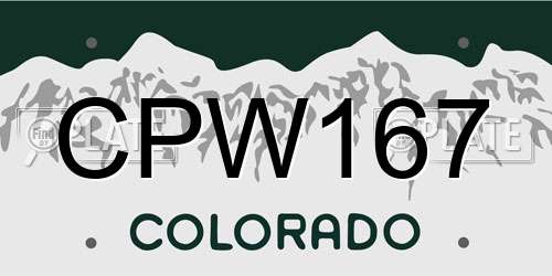CPW167 Colorado License Plate