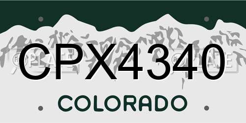 CPX4340 Colorado License Plate
