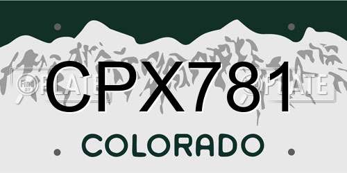 CPX781 Colorado License Plate