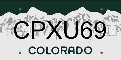 CPXU69 Colorado License Plate