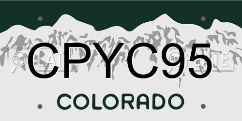 CPYC95 Colorado License Plate