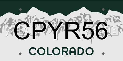 CPYR56 Colorado License Plate