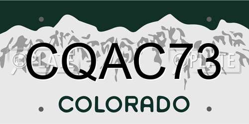 CQAC73 Colorado License Plate